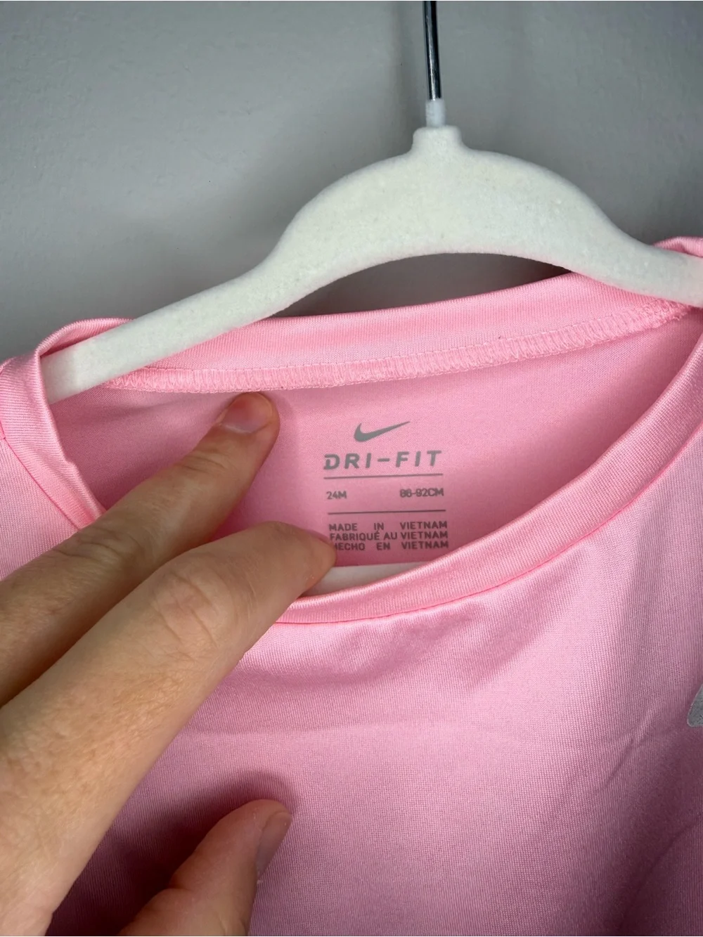 Nike Dri-FIT Girls/Toddler Long-Sleeve Crossover Tunic/Active Top Pink Size 24M